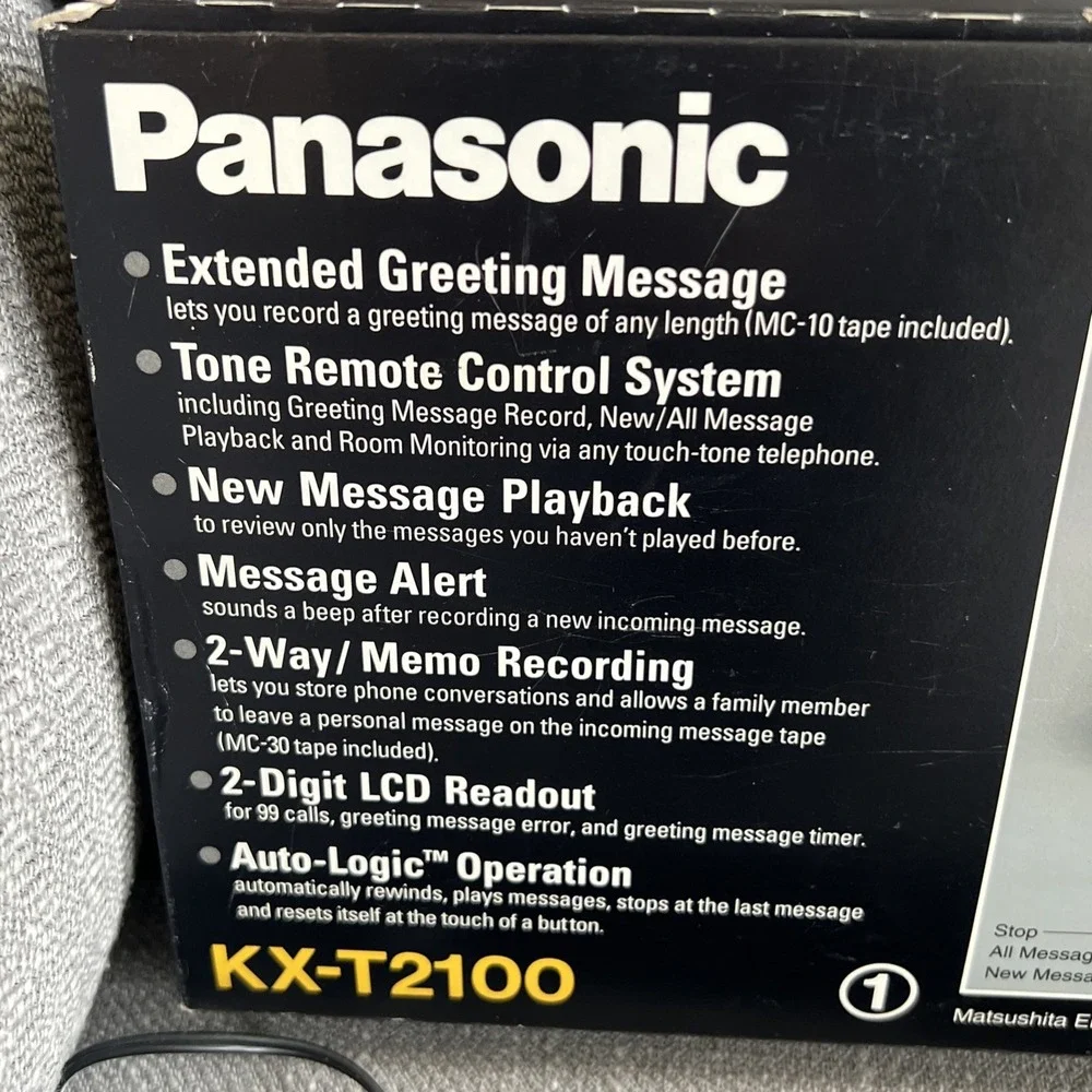 Vintage Panasonic Easa Phone Kx-T2100 Automatic Telephone Answering System